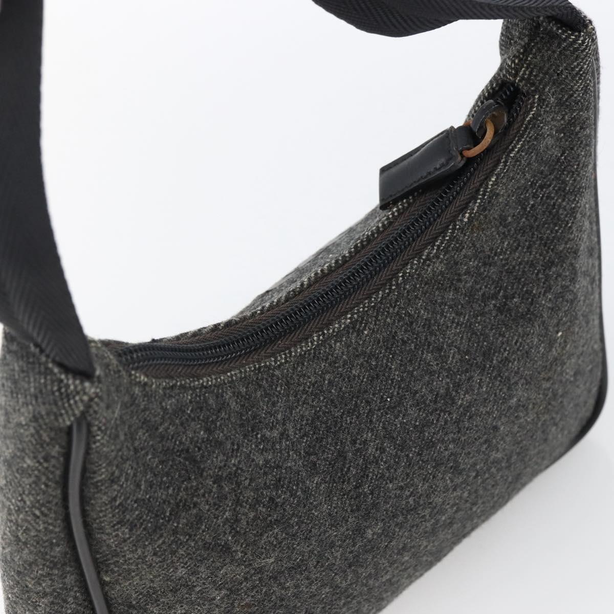 PRADA Hand Pouch Wool Gray Auth LNZ343