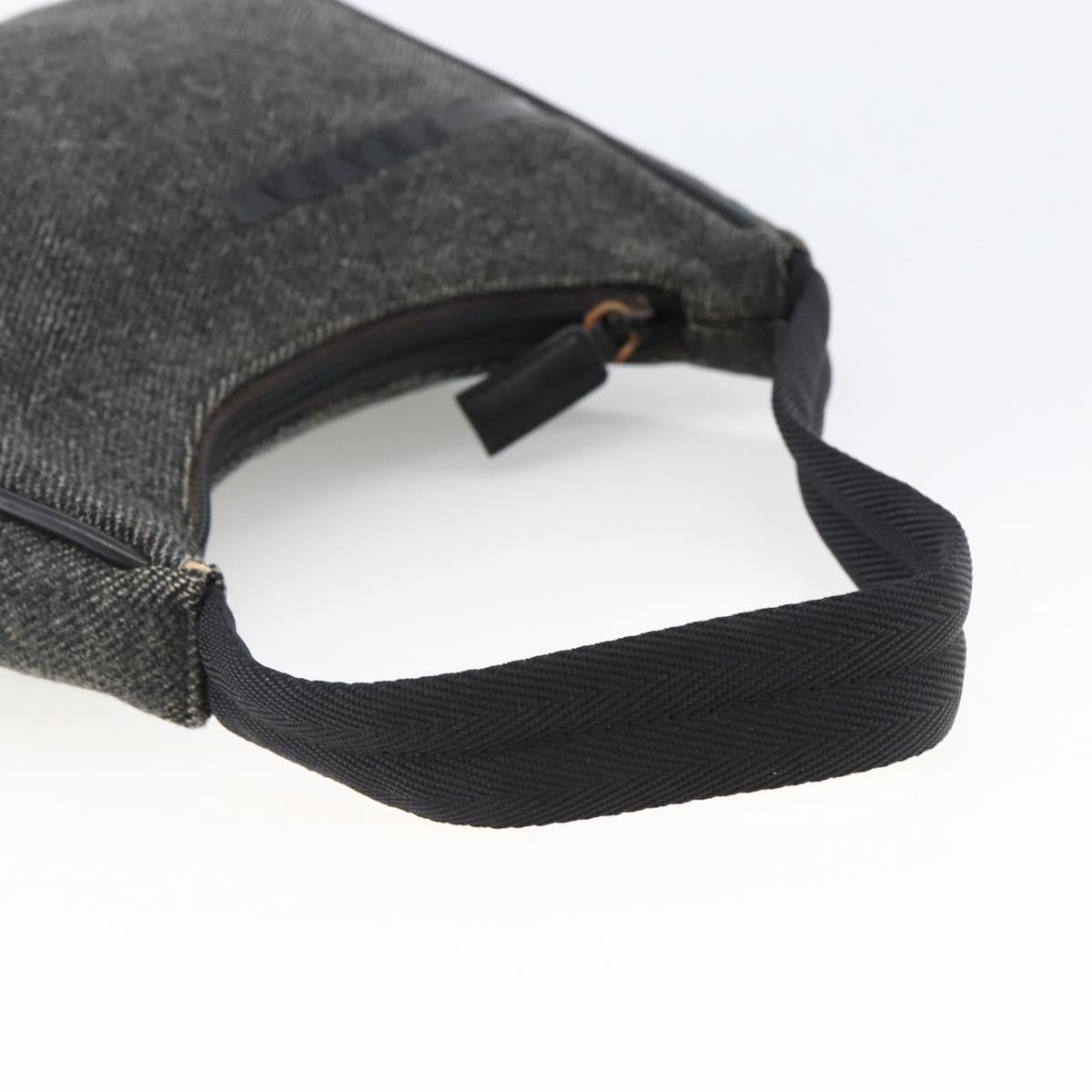 PRADA Hand Pouch Wool Gray Auth LNZ343