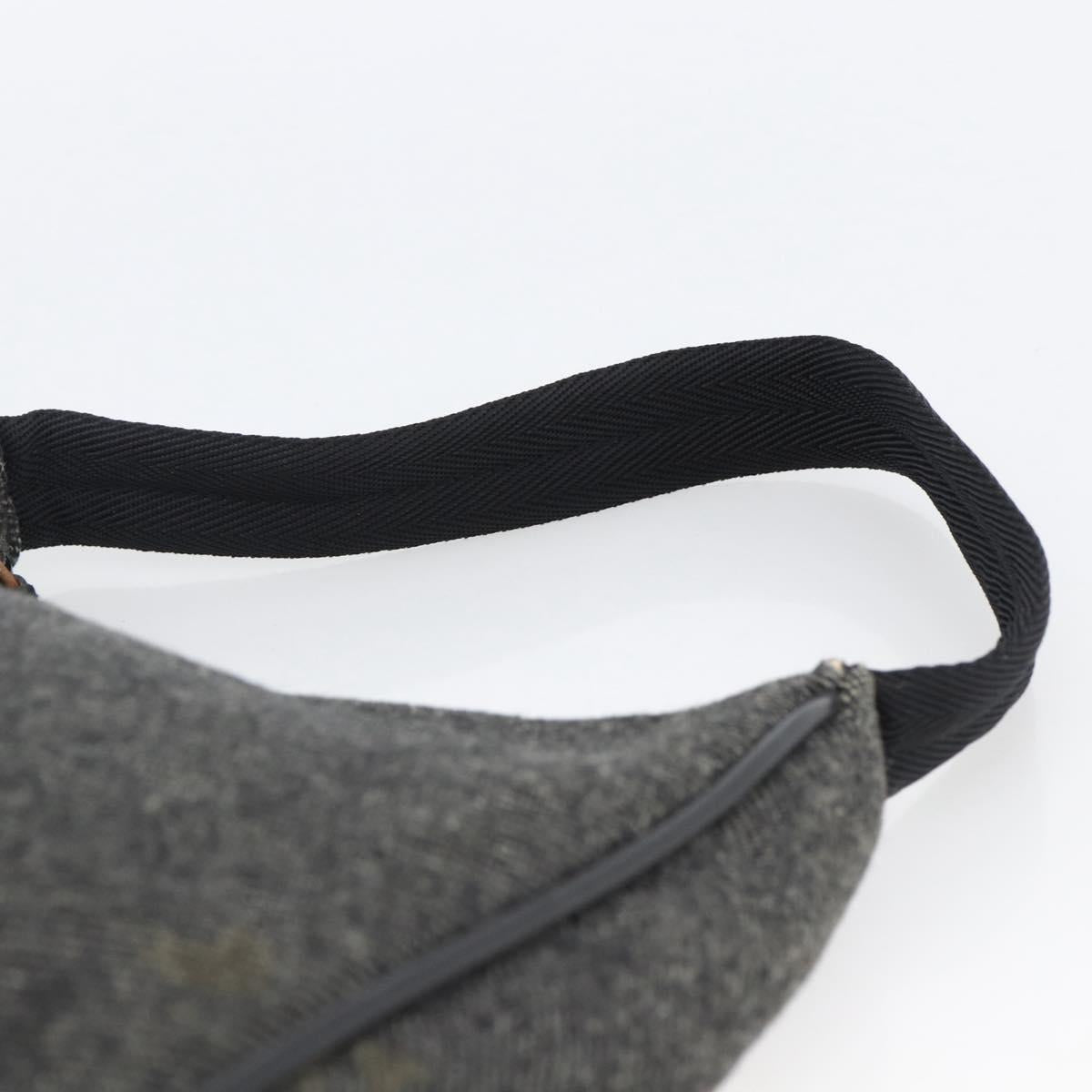 PRADA Hand Pouch Wool Gray Auth LNZ343