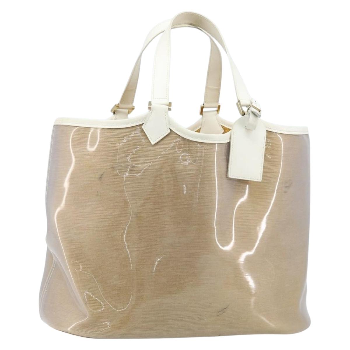 LOUIS VUITTON Epi Plage Lagoon Bay Tote Bag White Clear M92151 LV Auth LNZ349