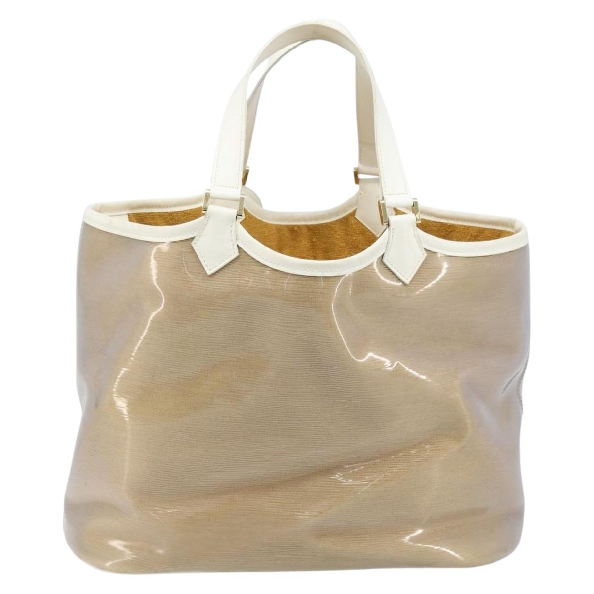 LOUIS VUITTON Epi Plage Lagoon Bay Tote Bag White Clear M92151 LV Auth LNZ349
