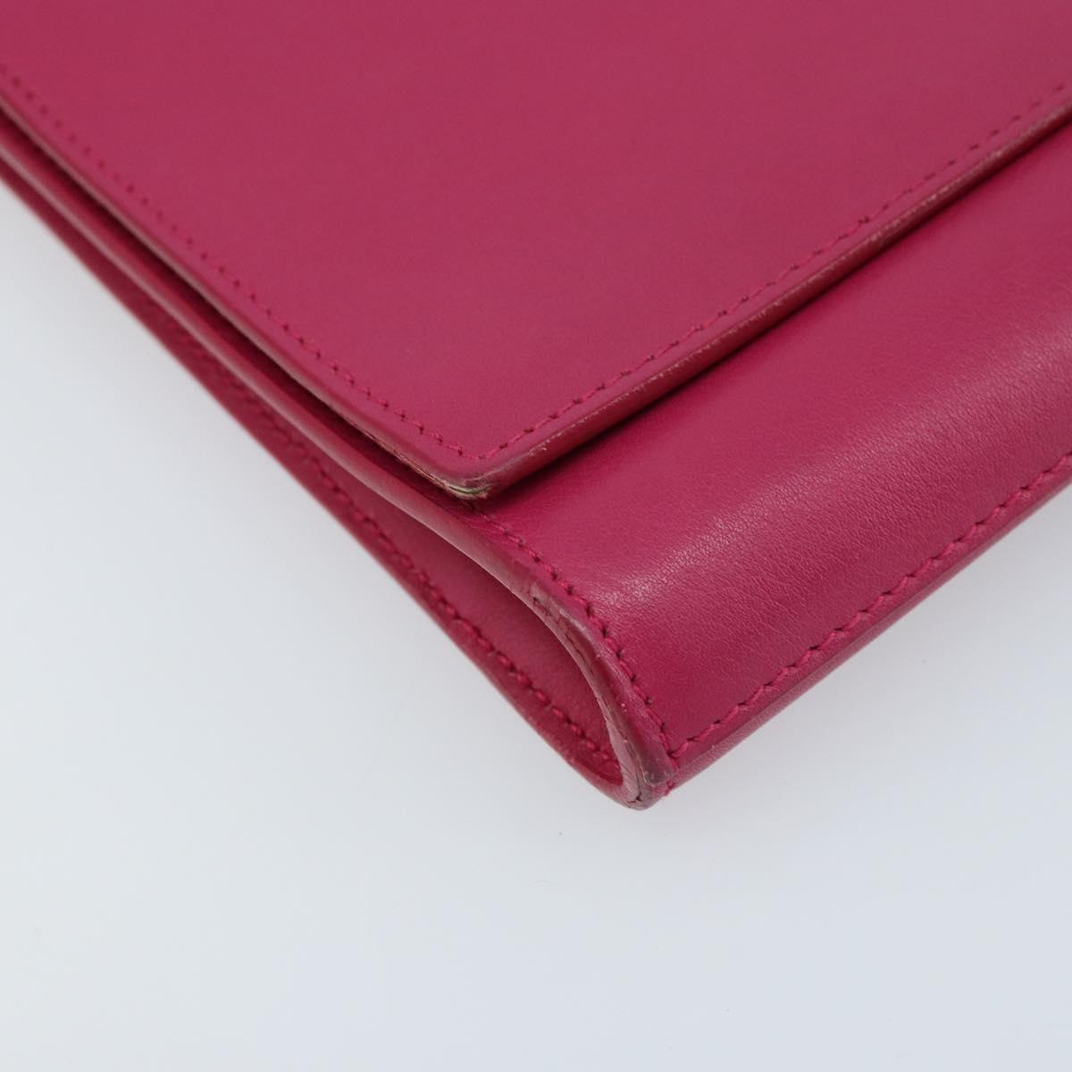 SAINT LAURENT Y Line Clutch Bag Leather Pink Gold 311213 Auth LNZ355