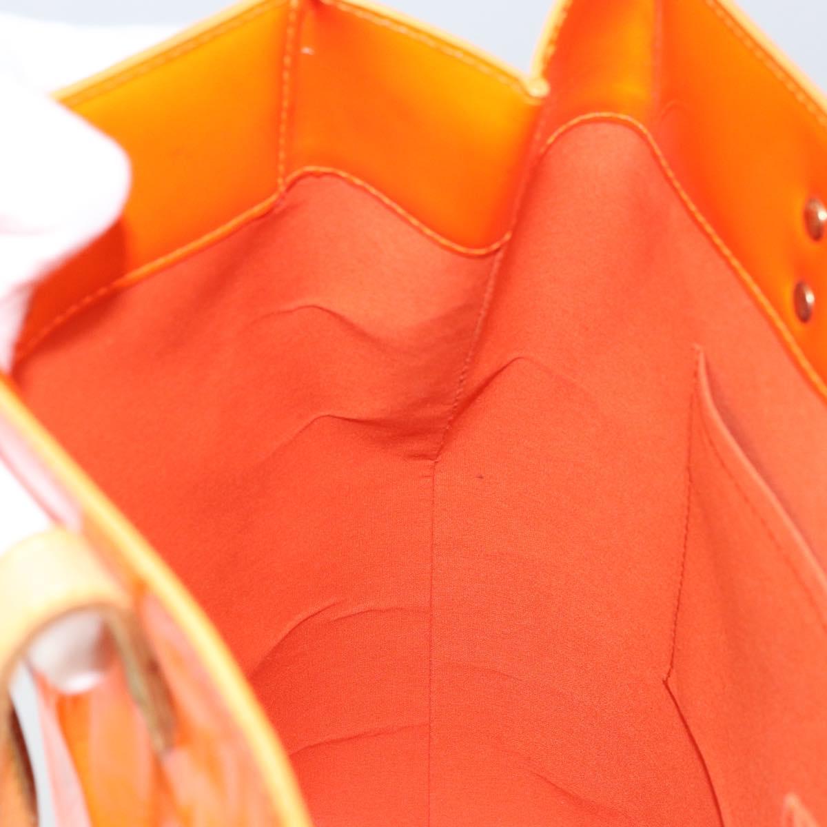 LOUIS VUITTON Monogram Vernis Fluo Reade MM Bag Orange Pink M91902 Auth LNZ356