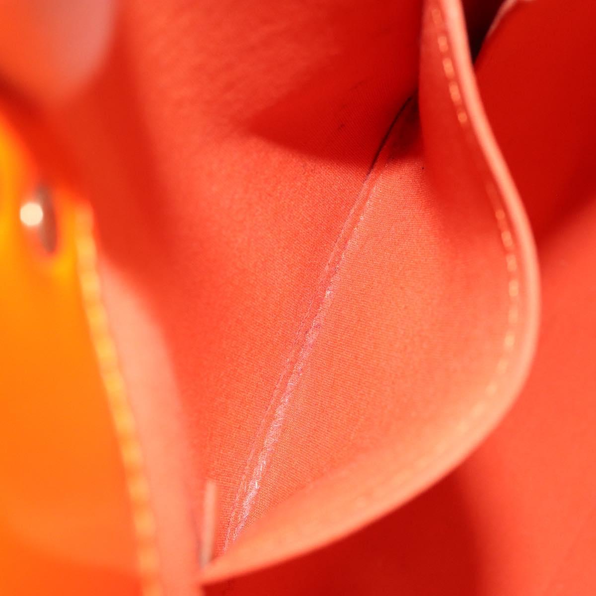 LOUIS VUITTON Monogram Vernis Fluo Reade MM Bag Orange Pink M91902 Auth LNZ356