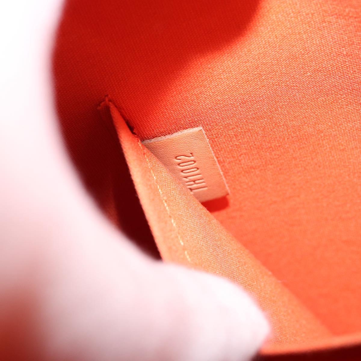 LOUIS VUITTON Monogram Vernis Fluo Reade MM Bag Orange Pink M91902 Auth LNZ356