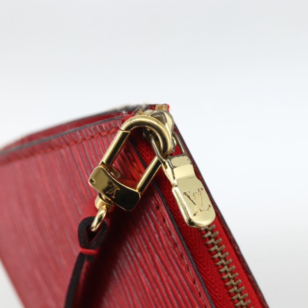 LOUIS VUITTON Epi Pochette Accessoires Pouch Red M52947 LV Auth LNZ360