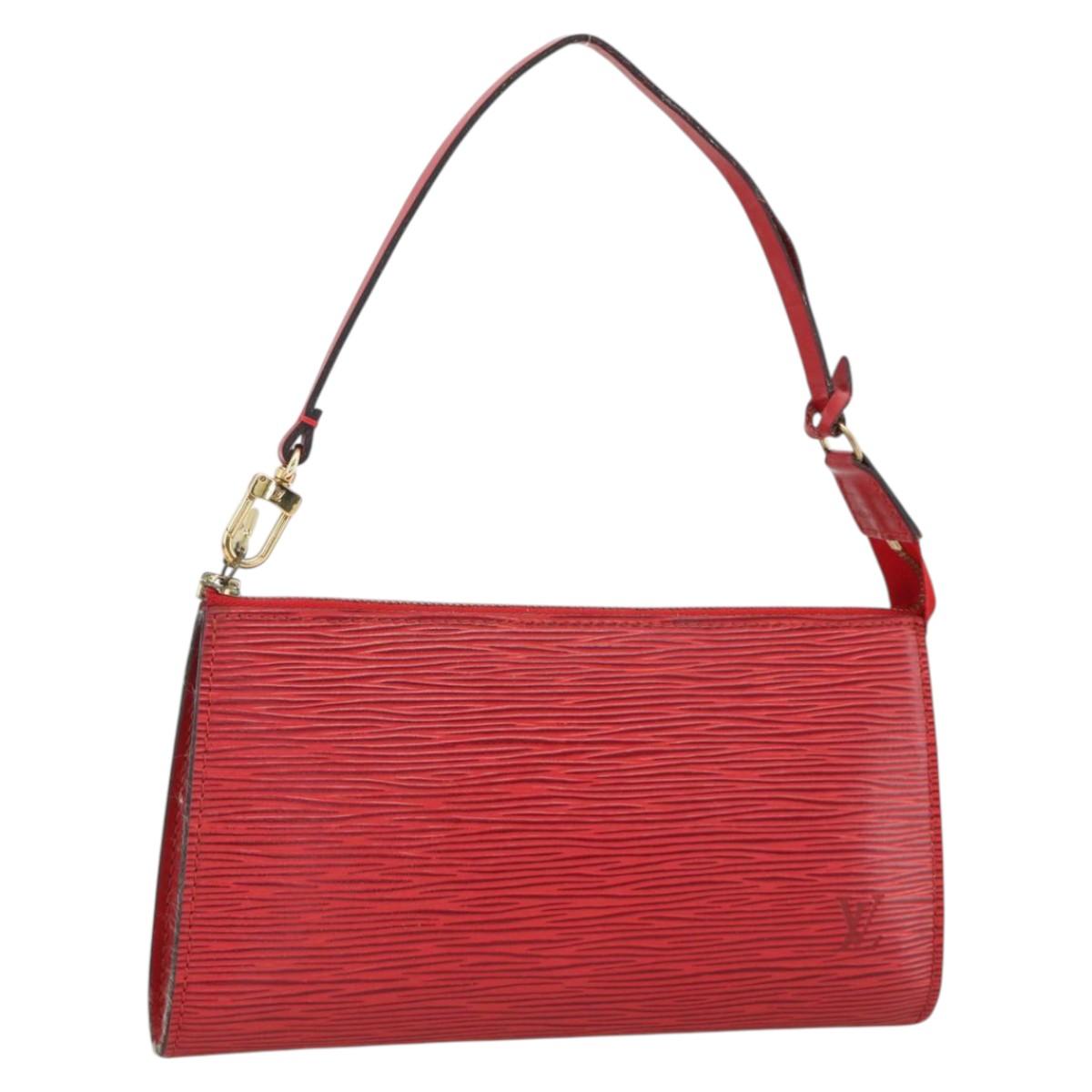 LOUIS VUITTON Epi Pochette Accessoires Pouch Red M52947 LV Auth LNZ360
