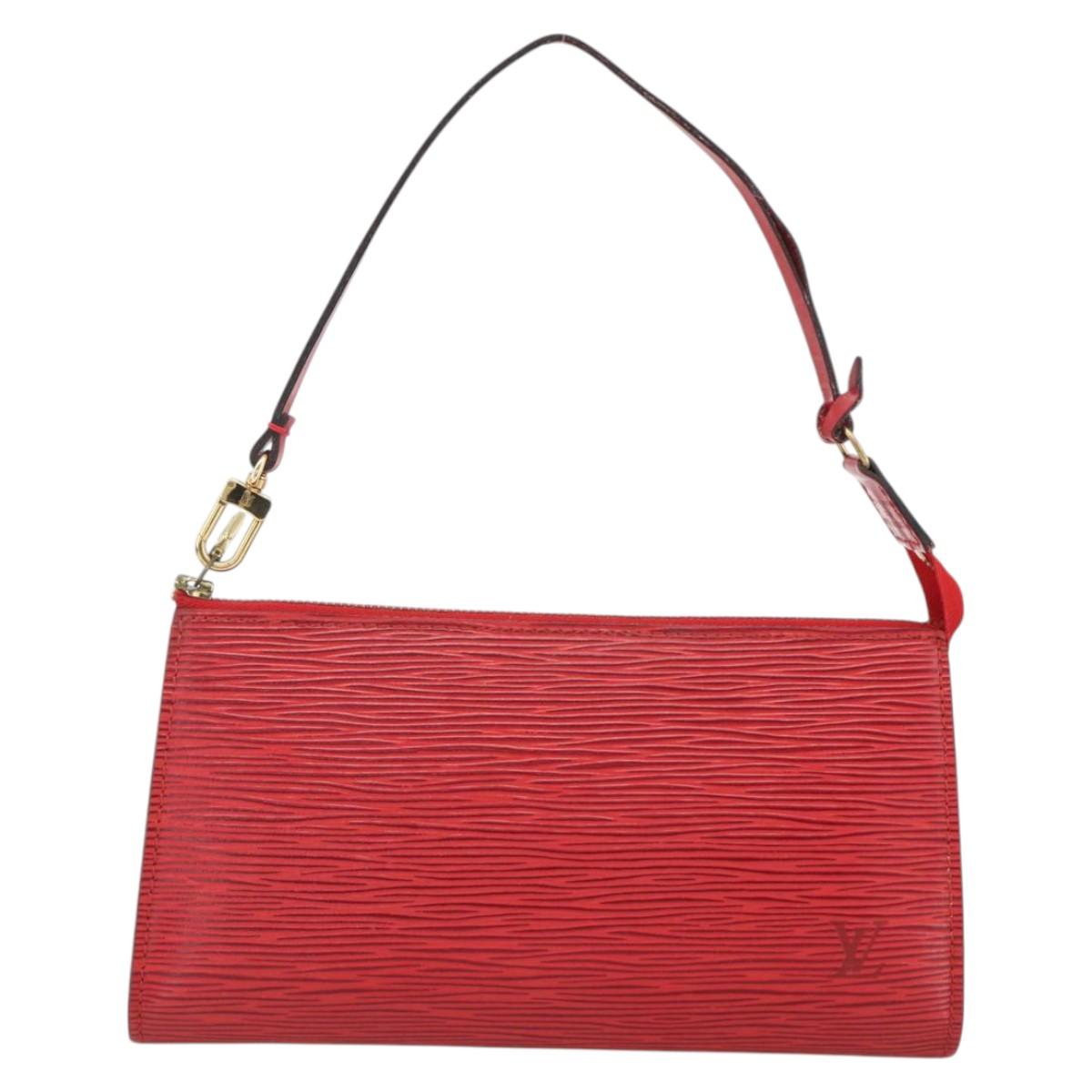 LOUIS VUITTON Epi Pochette Accessoires Pouch Red M52947 LV Auth LNZ360