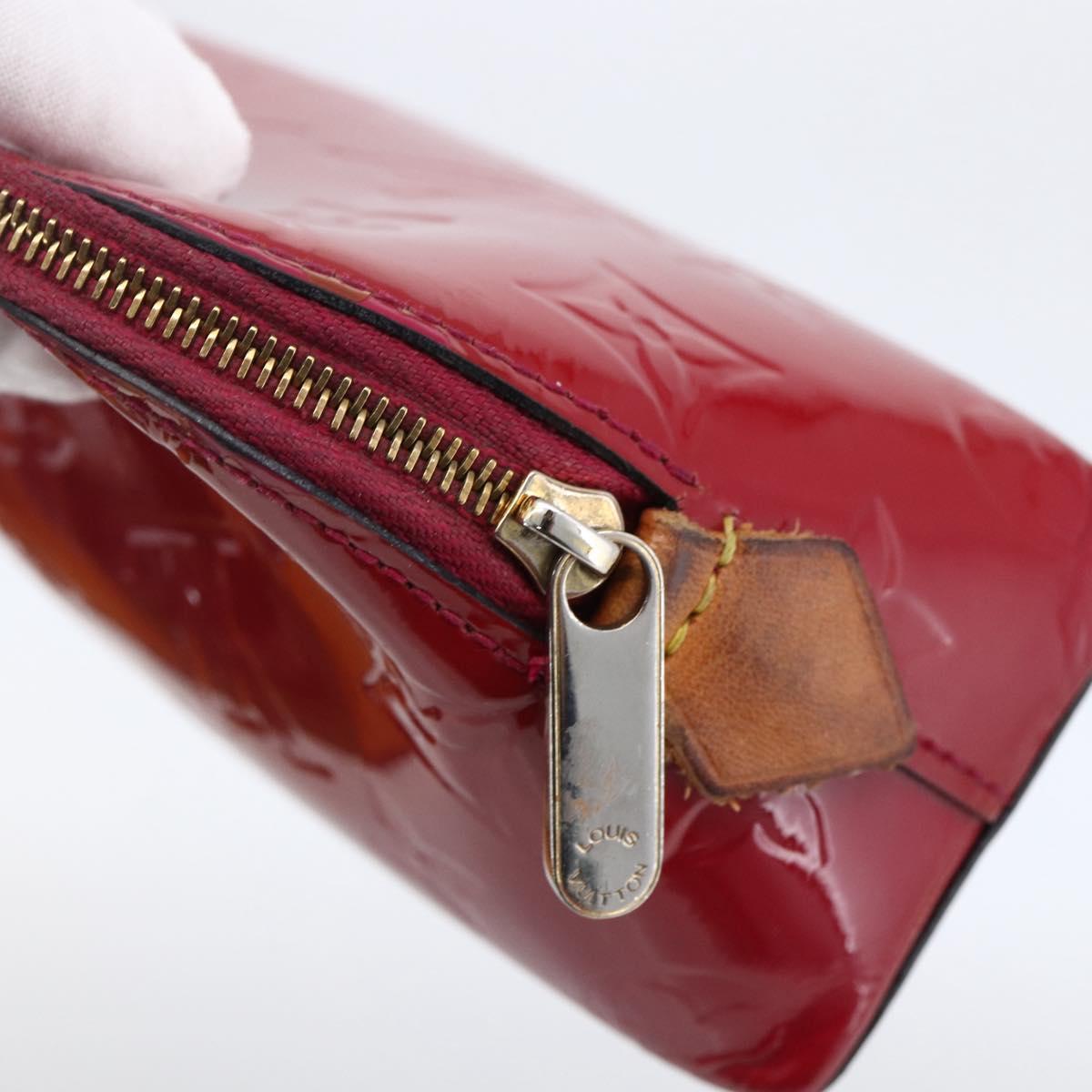 LOUIS VUITTON Vernis Pochette Cosmetic Pouch Rose Indian M90009 LV Auth LNZ362