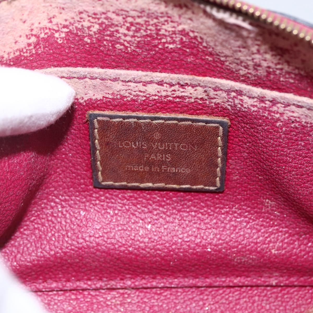 LOUIS VUITTON Vernis Pochette Cosmetic Pouch Rose Indian M90009 LV Auth LNZ362