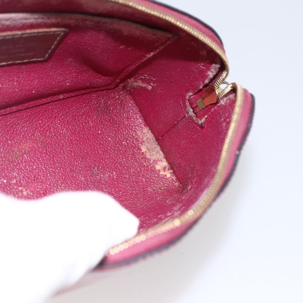 LOUIS VUITTON Vernis Pochette Cosmetic Pouch Rose Indian M90009 LV Auth LNZ362