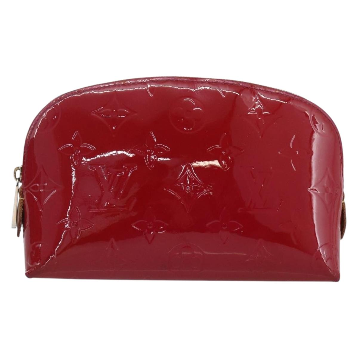 LOUIS VUITTON Vernis Pochette Cosmetic Pouch Rose Indian M90009 LV Auth LNZ362