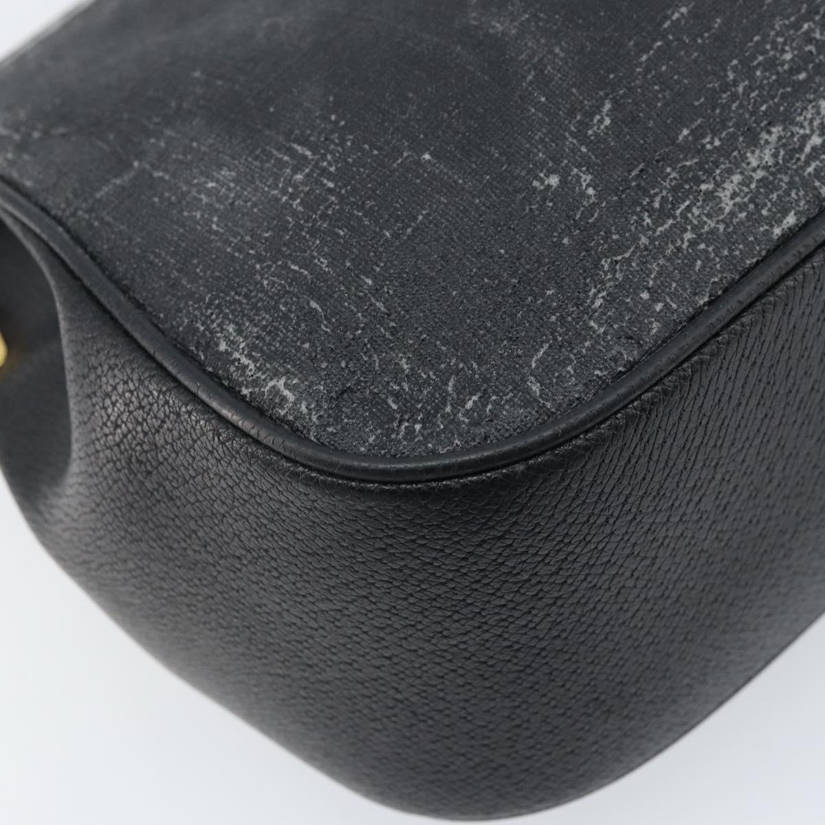 GUCCI GG Supreme Web Sherry Line Bag PVC Black Gold 116 02 076 Auth LNZ368
