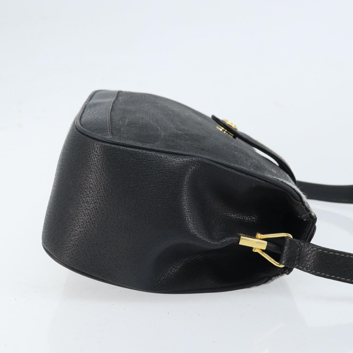 GUCCI GG Supreme Web Sherry Line Bag PVC Black Gold 116 02 076 Auth LNZ368