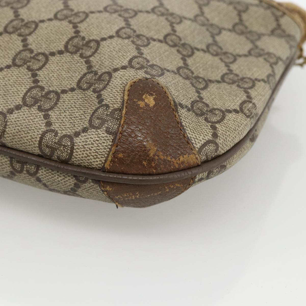 GUCCI GG Supreme Web Sherry Line Bag PVC Beige Gold 904 02 026 Auth LNZ369