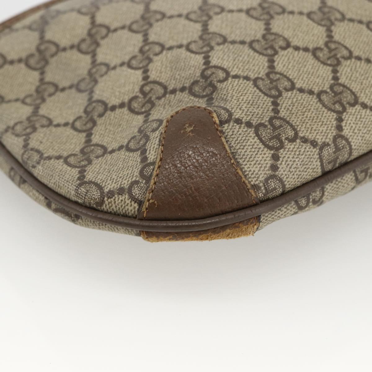 GUCCI GG Supreme Web Sherry Line Bag PVC Beige Gold 904 02 026 Auth LNZ369