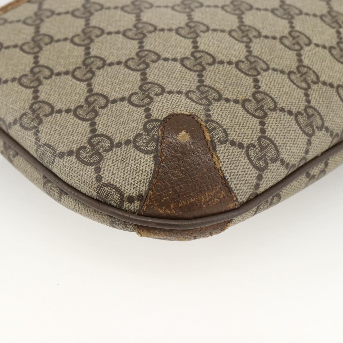 GUCCI GG Supreme Web Sherry Line Bag PVC Beige Gold 904 02 026 Auth LNZ369