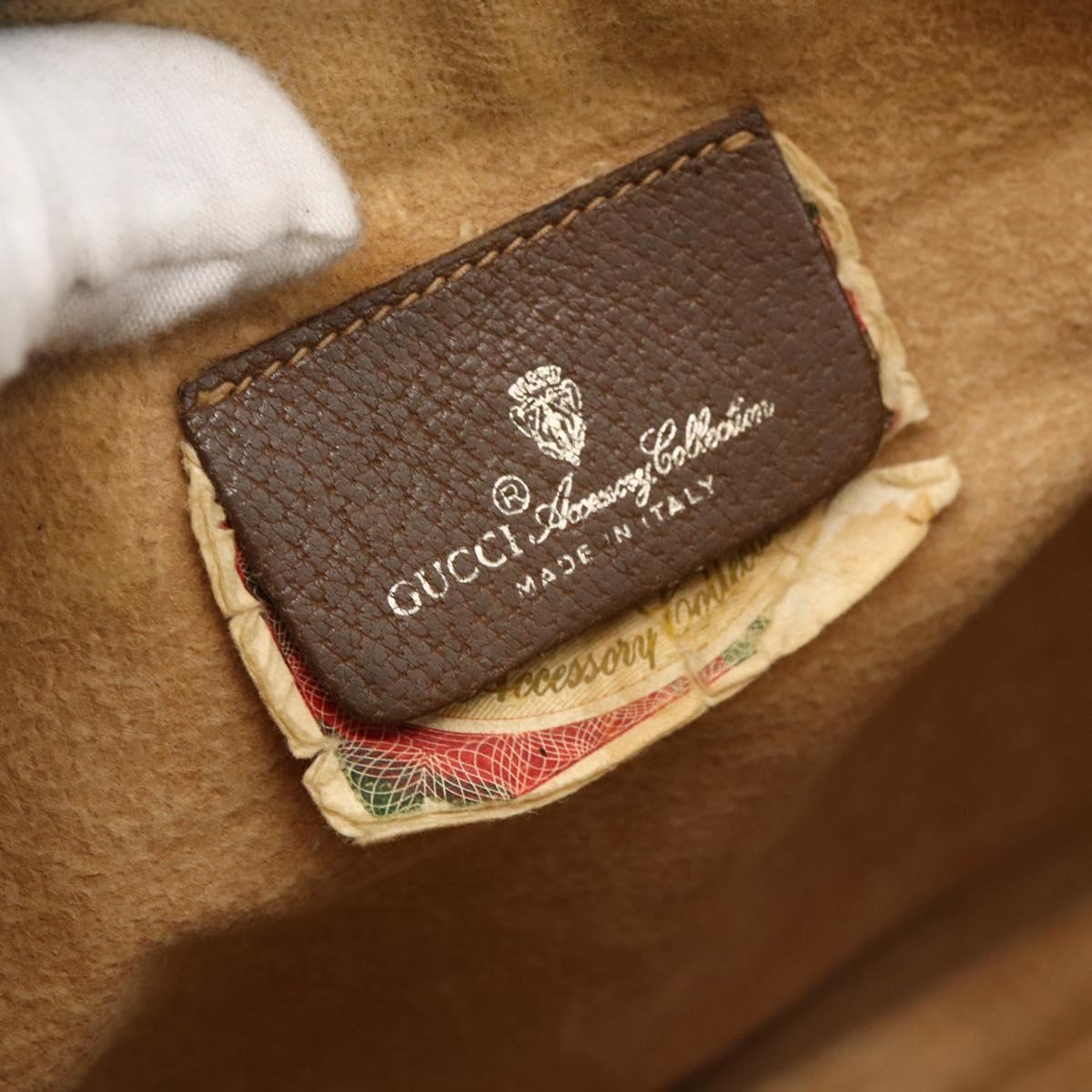 GUCCI GG Supreme Web Sherry Line Bag PVC Beige Gold 904 02 026 Auth LNZ369