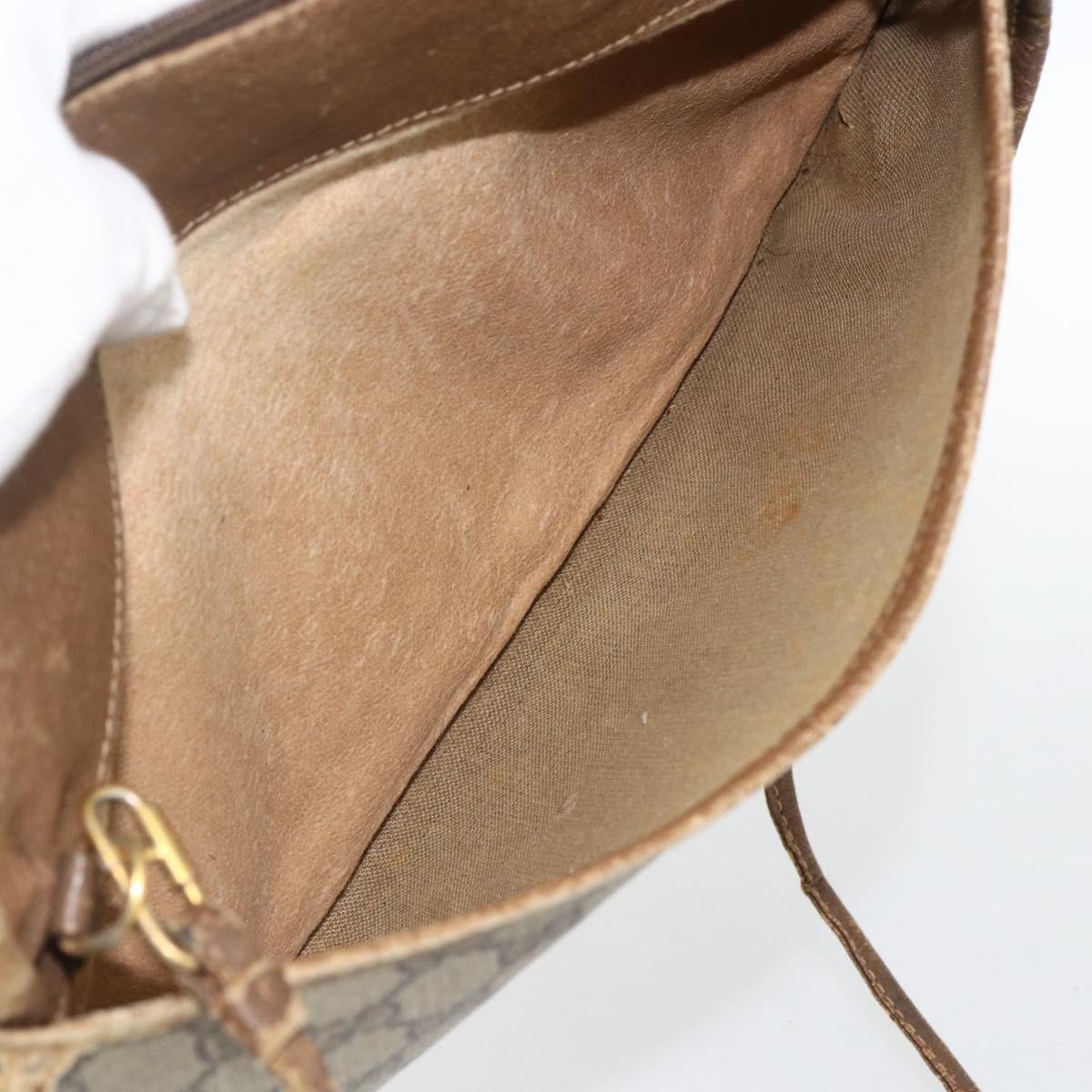 GUCCI GG Supreme Web Sherry Line Bag PVC Beige Gold 904 02 026 Auth LNZ369