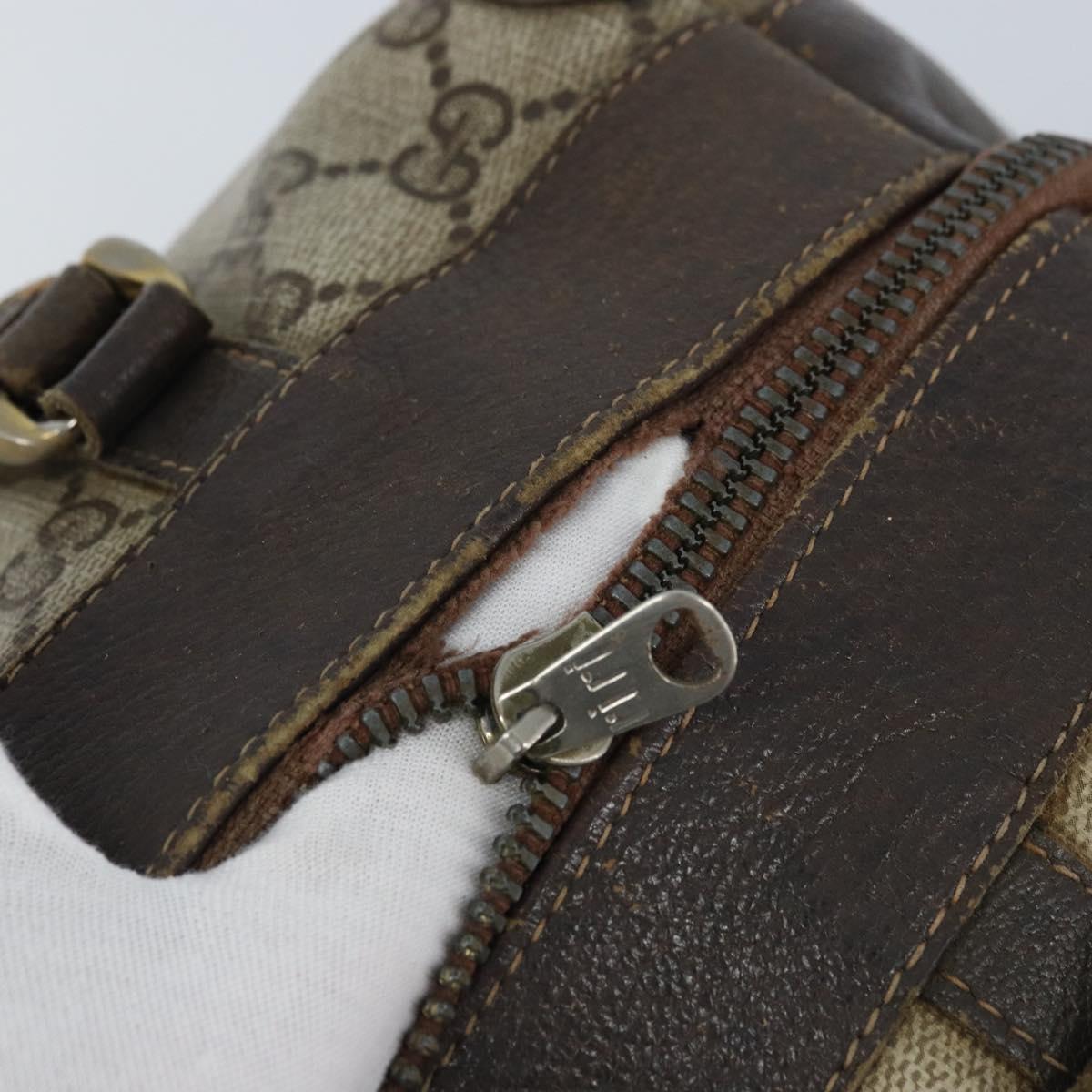 GUCCI GG Supreme Boston Bag PVC Beige Gold 14 03 3214 Auth LNZ370