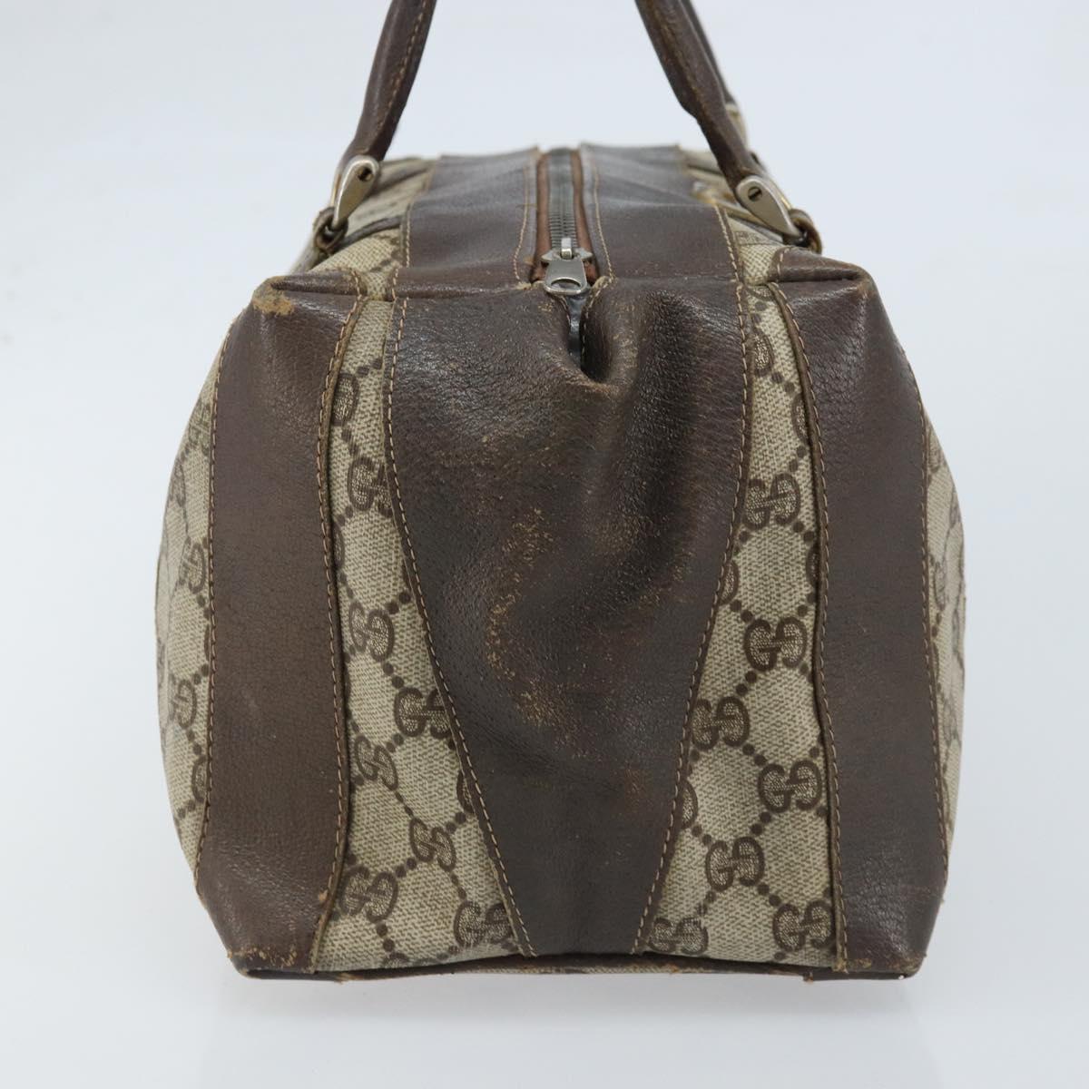 GUCCI GG Supreme Boston Bag PVC Beige Gold 14 03 3214 Auth LNZ370