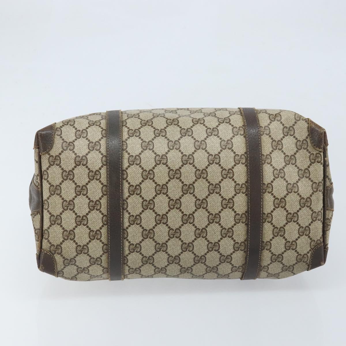 GUCCI GG Supreme Boston Bag PVC Beige Gold 14 03 3214 Auth LNZ370