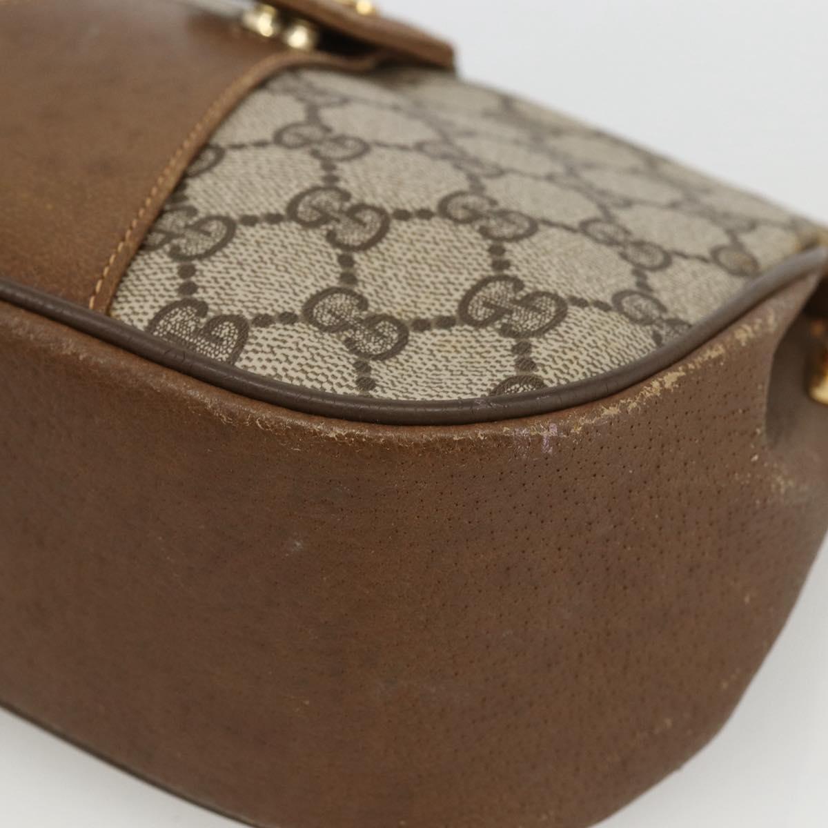 GUCCI Web Sherry Line GG Supreme Shoulder Bag PVC Beige 66 02 024 Auth LNZ379