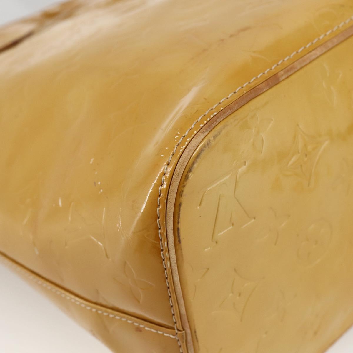LOUIS VUITTON Monogram Vernis Houston Hand Bag Beige M91004 LV Auth LNZ383