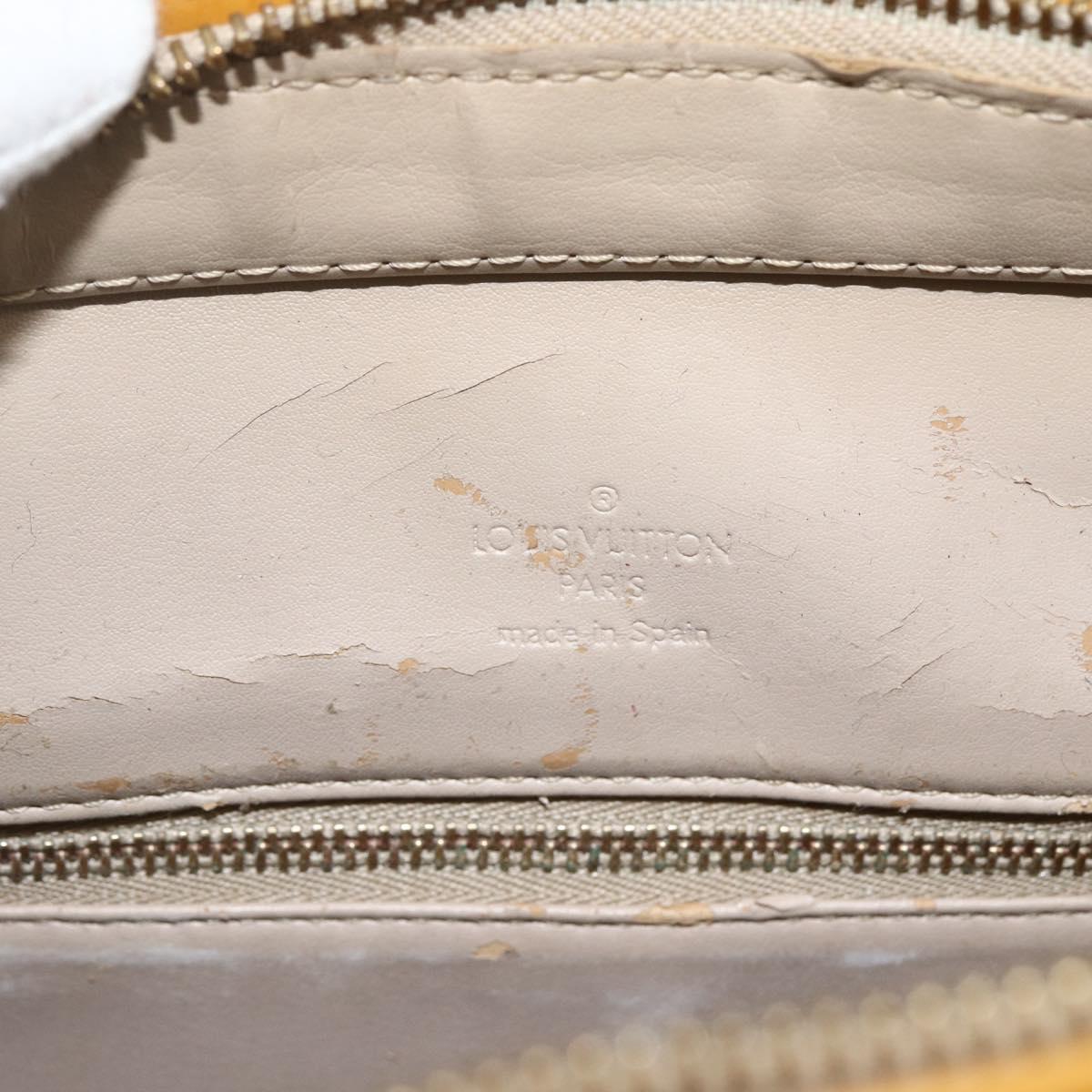 LOUIS VUITTON Monogram Vernis Houston Hand Bag Beige M91004 LV Auth LNZ383