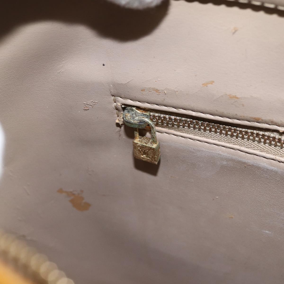 LOUIS VUITTON Monogram Vernis Houston Hand Bag Beige M91004 LV Auth LNZ383