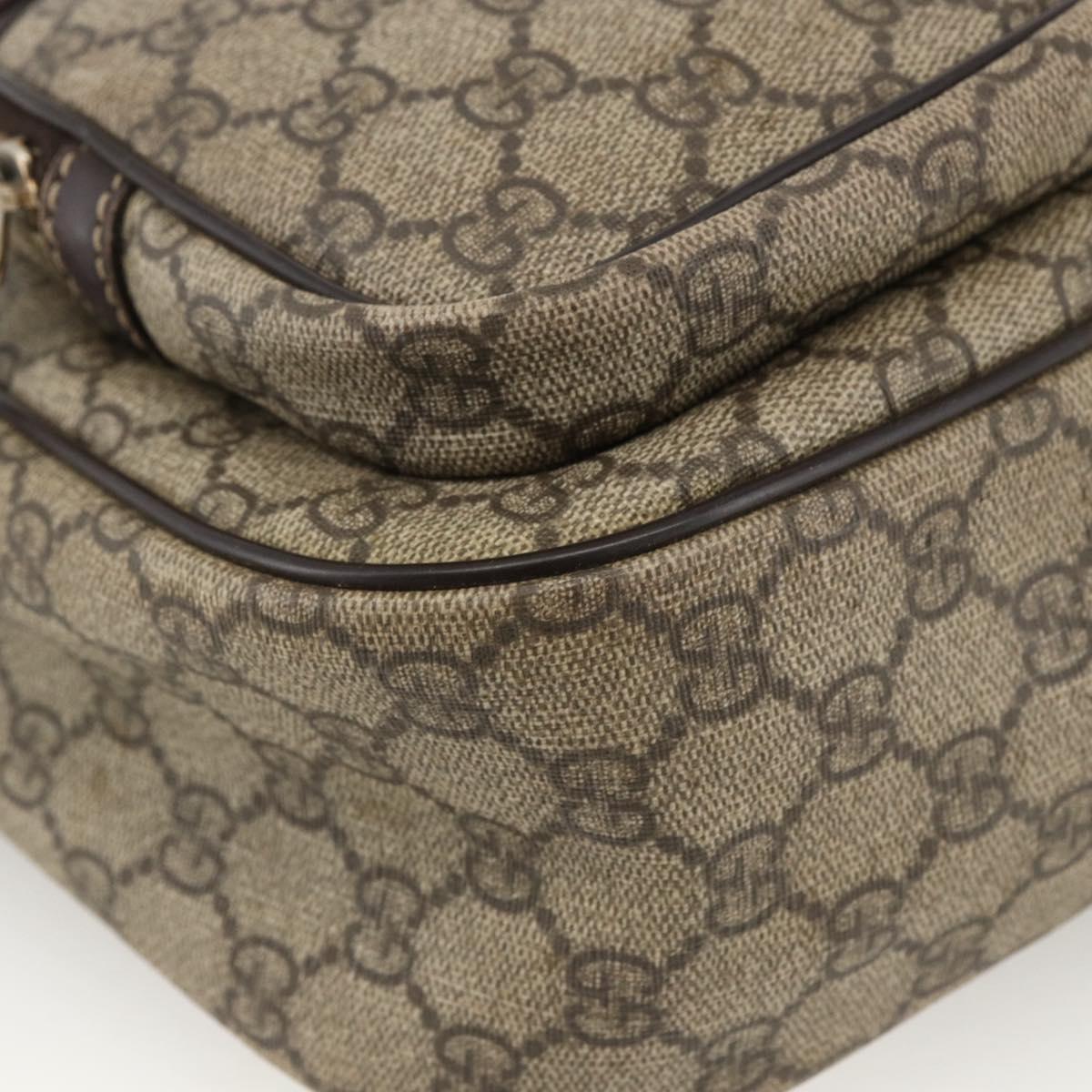 GUCCI GG Supreme Shoulder Bag PVC Beige Gold 246881 Auth LNZ392