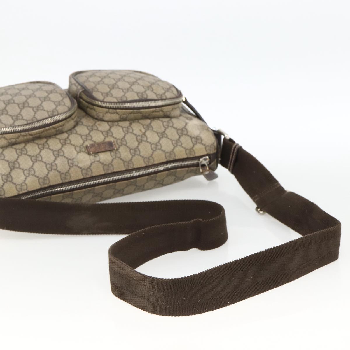 GUCCI GG Supreme Shoulder Bag PVC Beige Gold 246881 Auth LNZ392