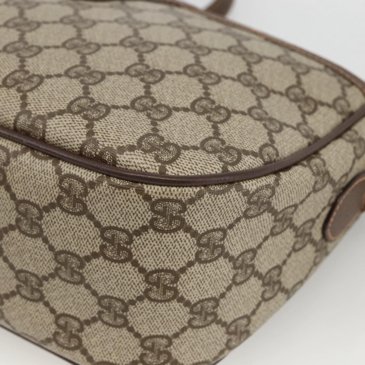 GUCCI GG Supreme Web Sherry Line Bag PVC Beige Gold 89 02 077 Auth LNZ393