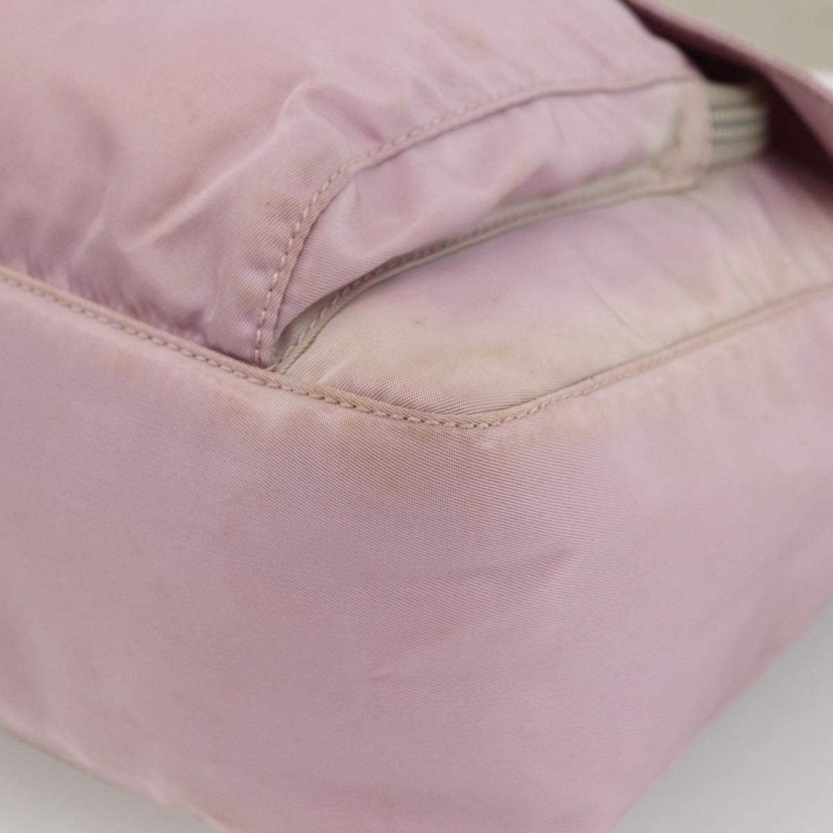 PRADA Shoulder Bag Nylon Pink Silver Auth LNZ394