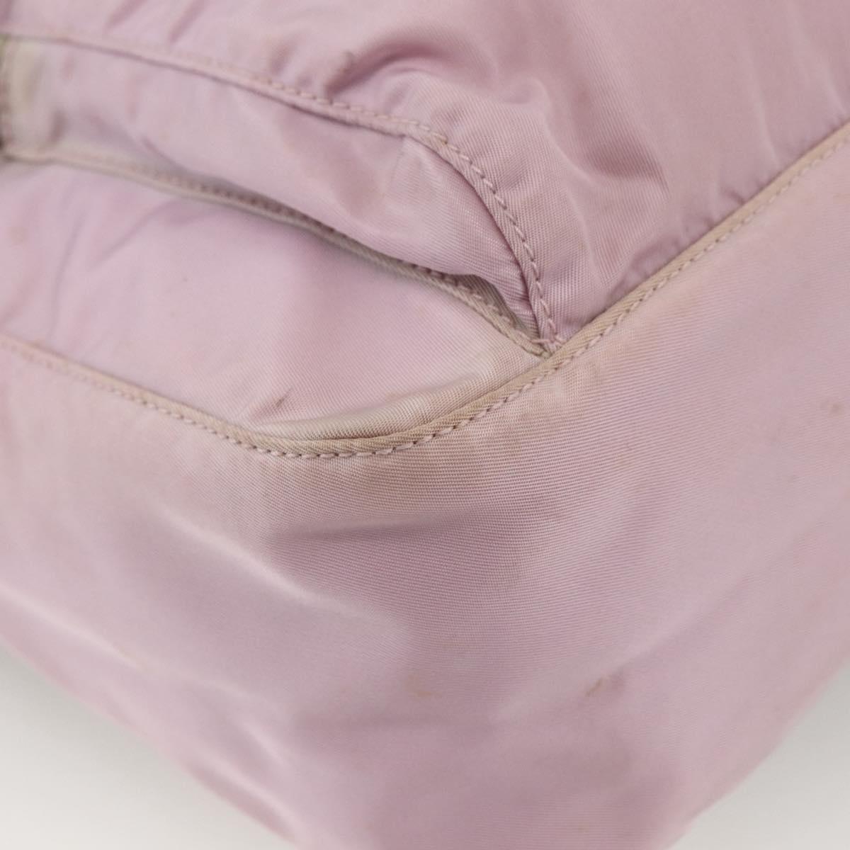 PRADA Shoulder Bag Nylon Pink Silver Auth LNZ394