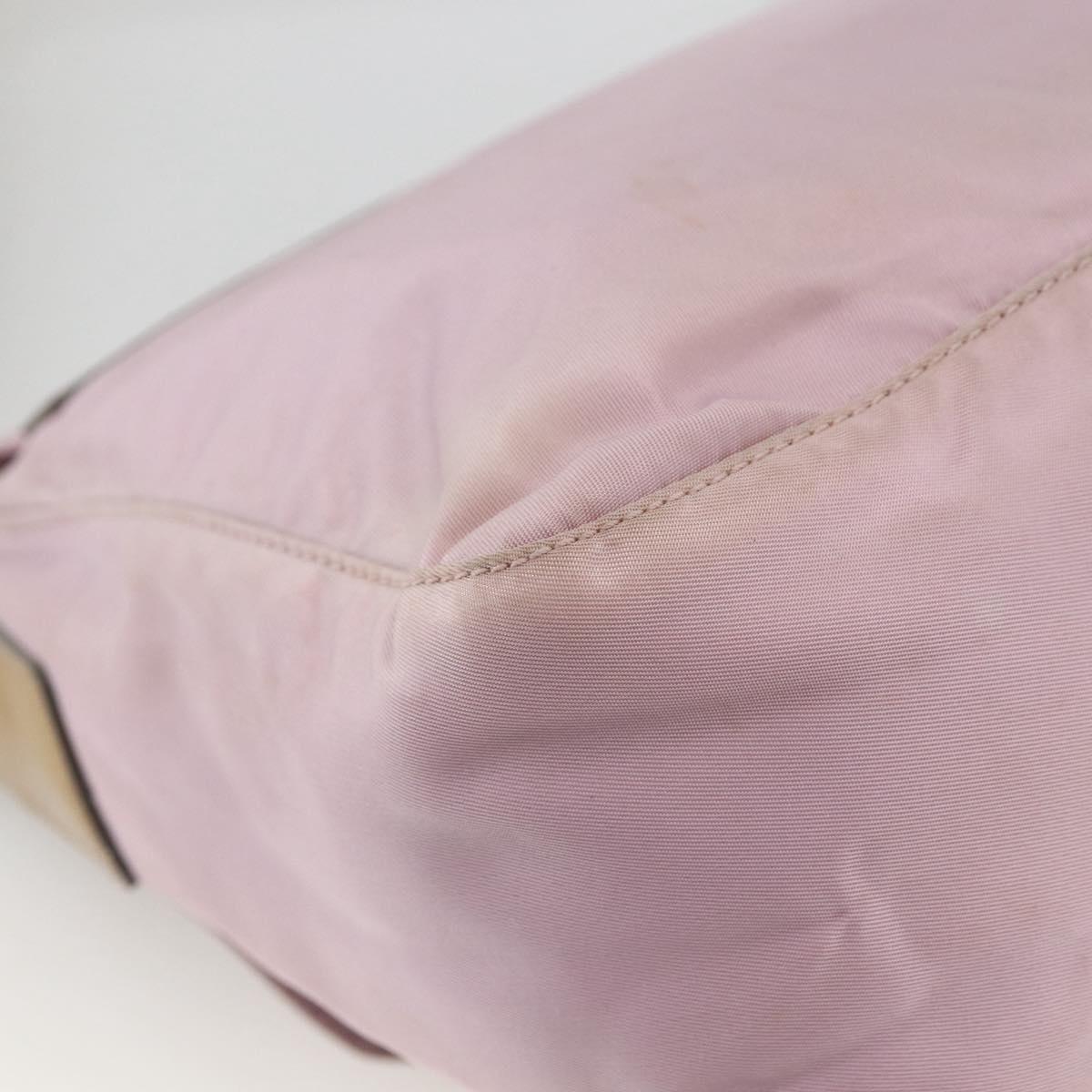 PRADA Shoulder Bag Nylon Pink Silver Auth LNZ394