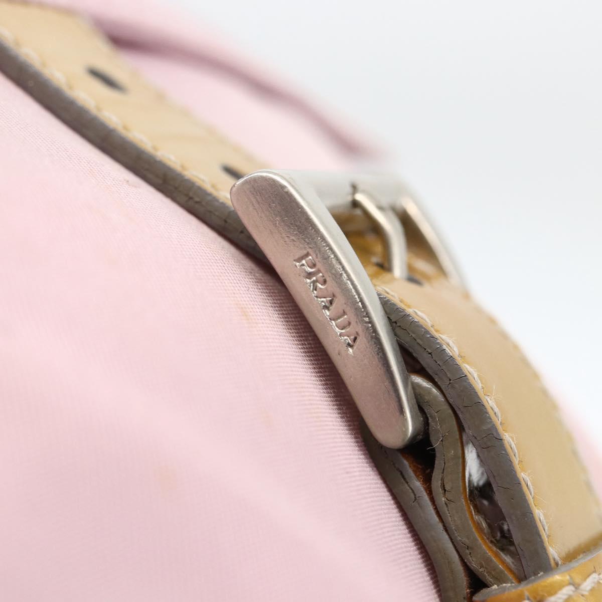 PRADA Shoulder Bag Nylon Pink Silver Auth LNZ394