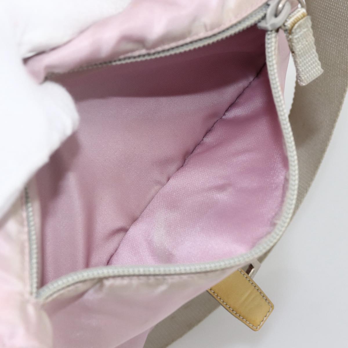 PRADA Shoulder Bag Nylon Pink Silver Auth LNZ394