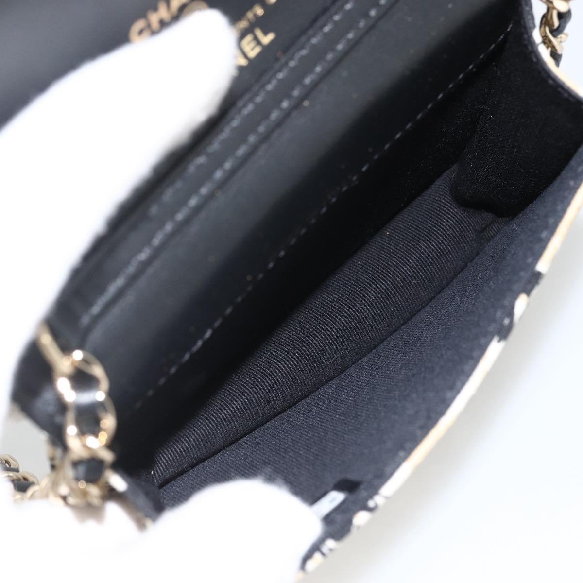 CHANEL Chain Mini Matelasse 12 Shoulder Bag Satin Beige Gold CC Auth LNZ395M