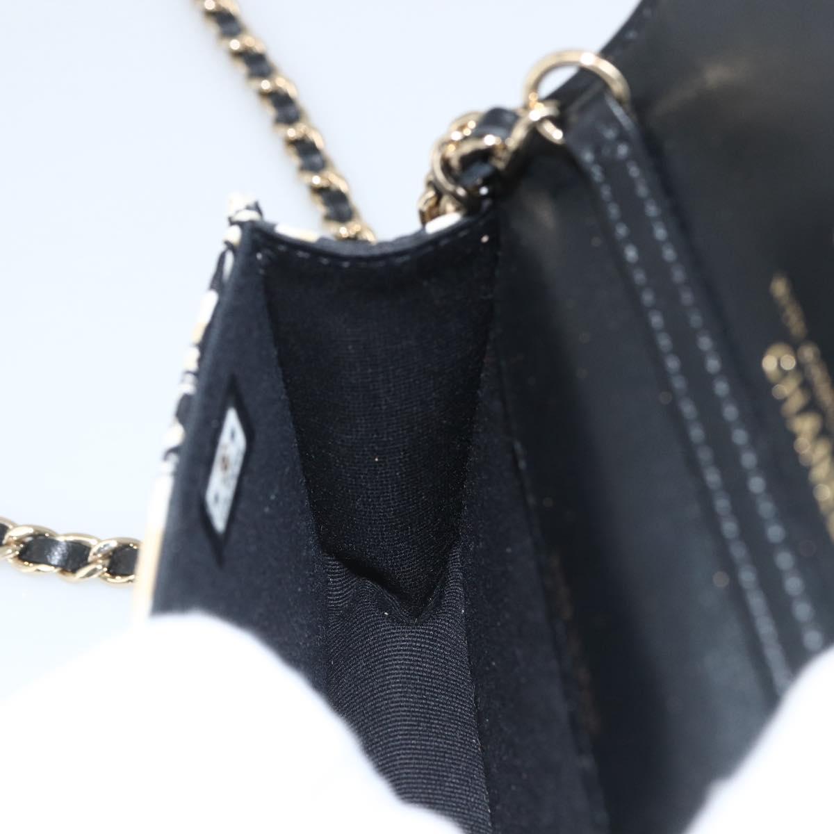 CHANEL Chain Mini Matelasse 12 Shoulder Bag Satin Beige Gold CC Auth LNZ395M