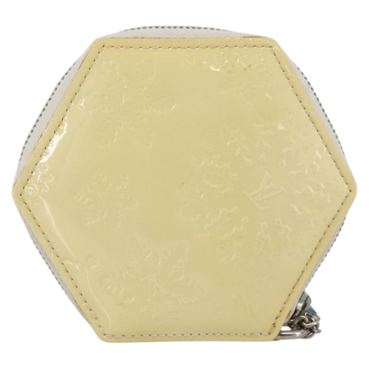 LOUIS VUITTON Vernis Porte Monnaie Flocon Coin Purse Perle M58216 Auth LNZ408V