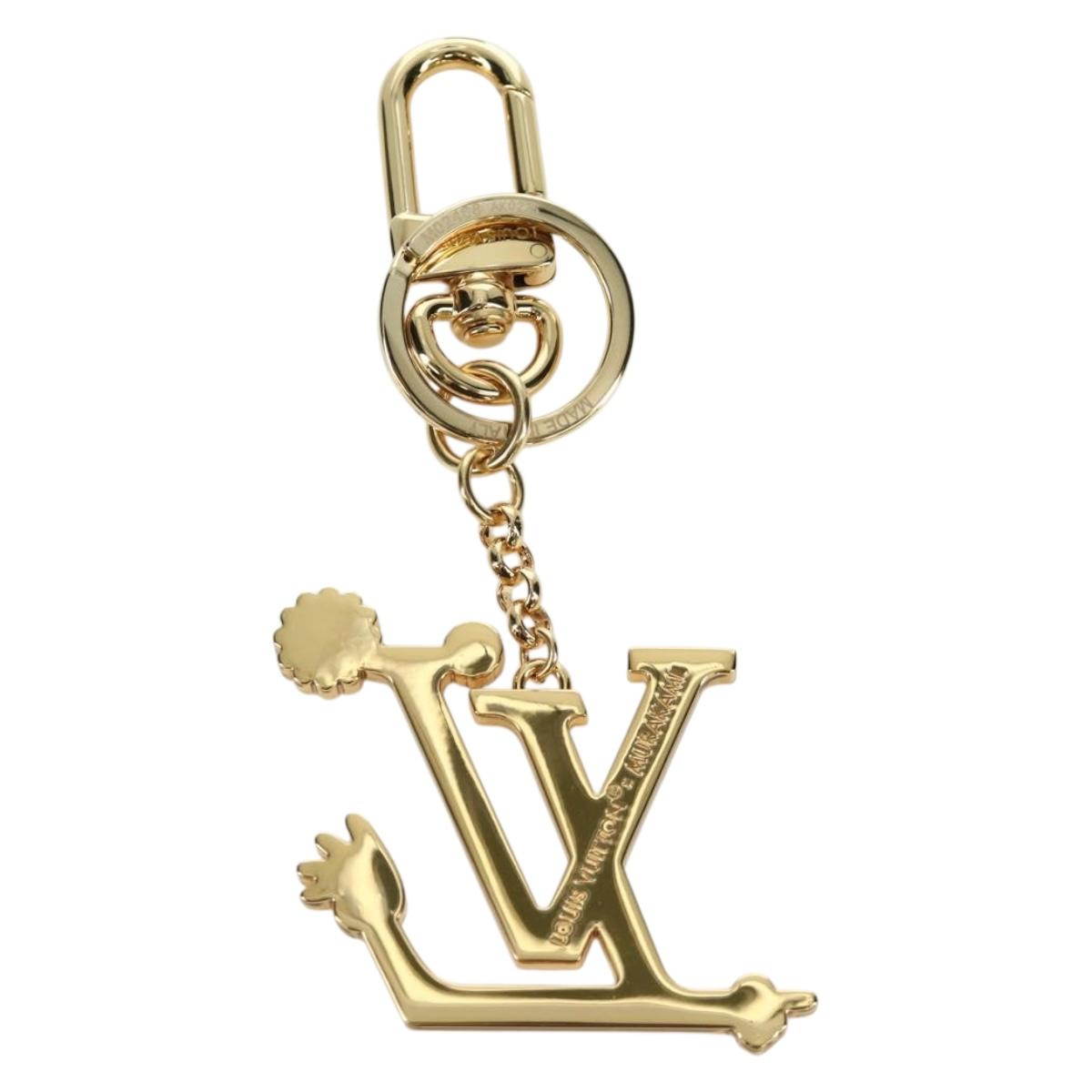 LOUIS VUITTON LV Iconic Superflat Charm metal Gold Tone M02468 LV Auth LNZ409SAM