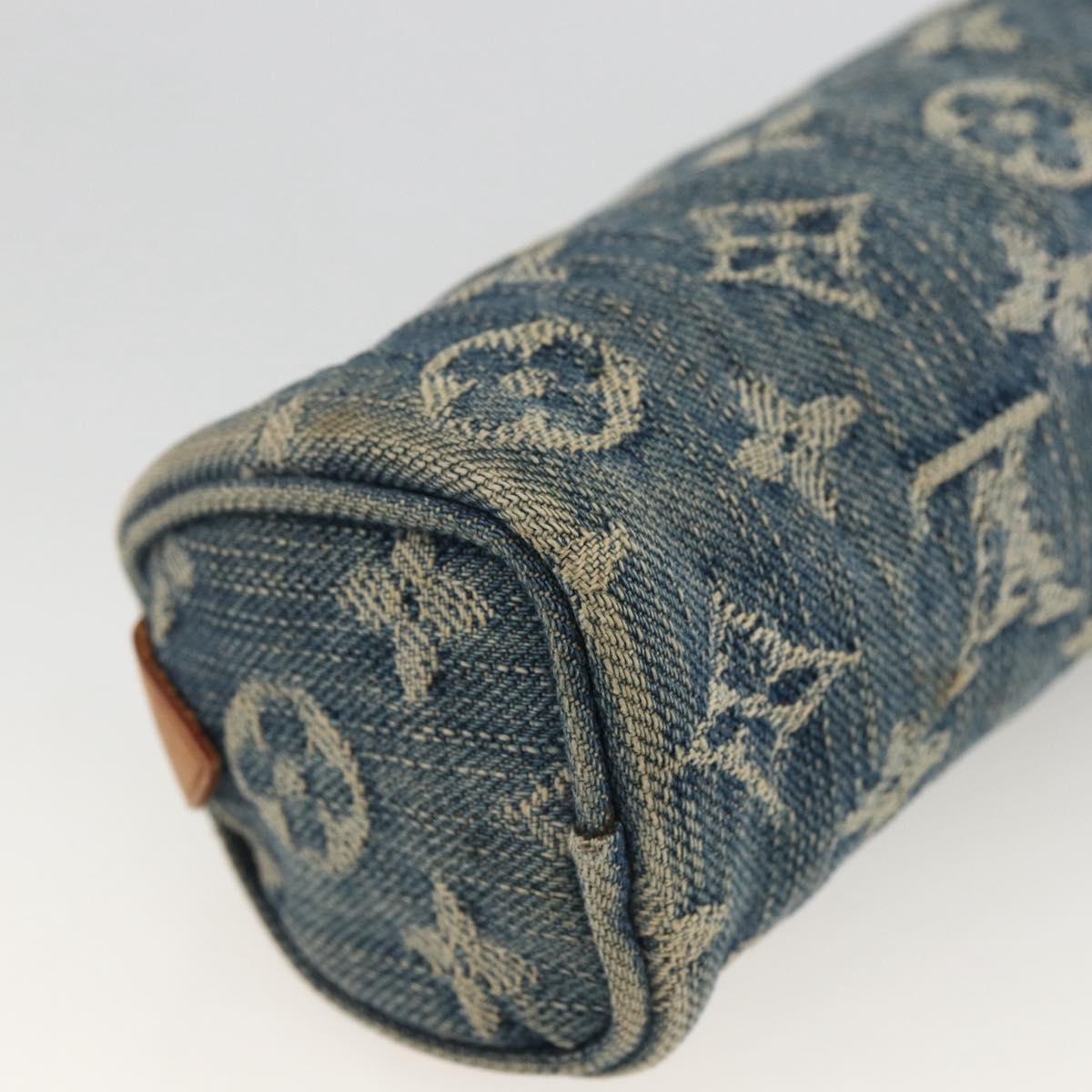 LOUIS VUITTON Denim Trousse Speedy PM Accessory Pouch M95082 Auth LNZ411A