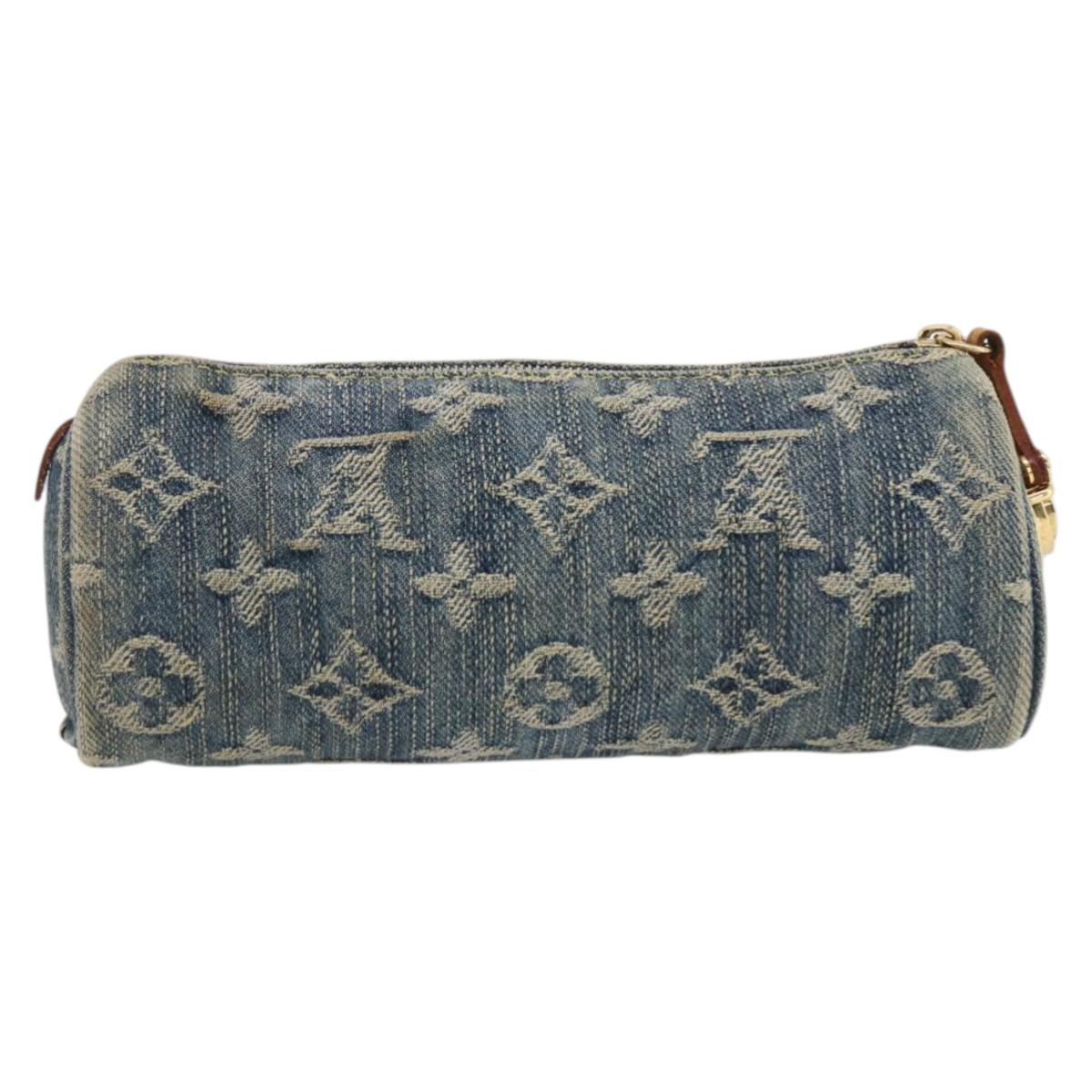 LOUIS VUITTON Denim Trousse Speedy PM Accessory Pouch M95082 Auth LNZ411A