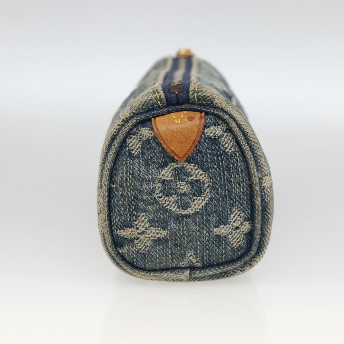 LOUIS VUITTON Denim Trousse Speedy PM Accessory Pouch M95082 Auth LNZ411A