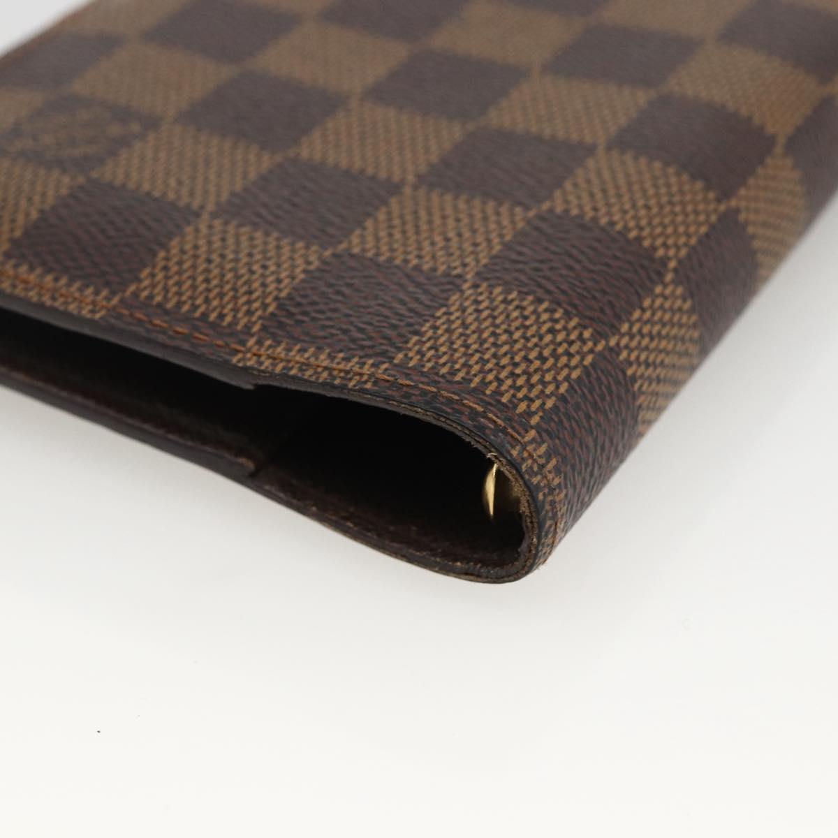 LOUIS VUITTON Damier Ebene Agenda PM Day Planner Cover R20700 LV Auth LNZ412