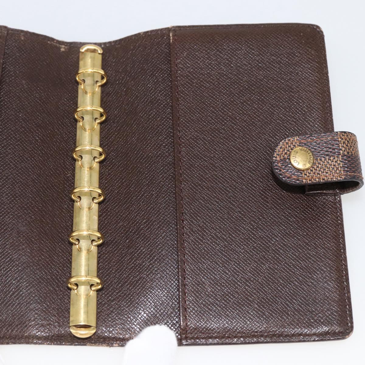 LOUIS VUITTON Damier Ebene Agenda PM Day Planner Cover R20700 LV Auth LNZ412