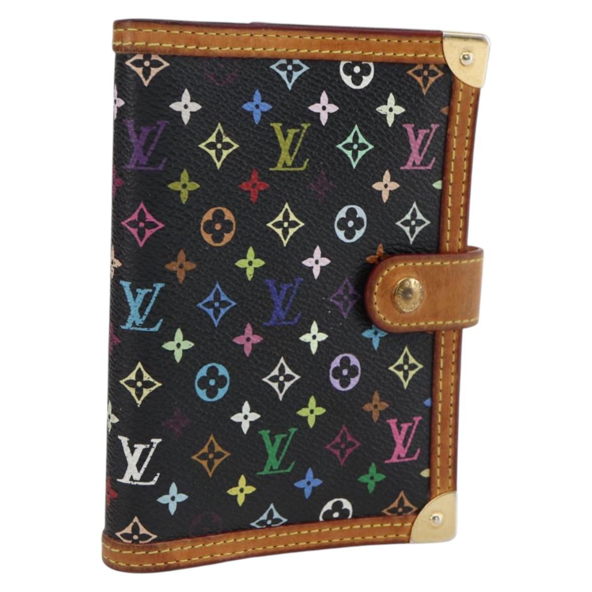 LOUIS VUITTON Multicolor Agenda PM Day Planner Cover Black R20895 Auth LNZ415V