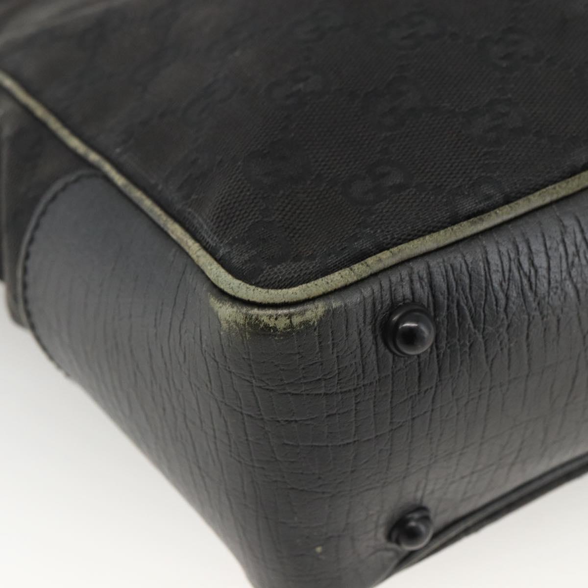 GUCCI Bamboo GG Canvas Hand Bag Black 112530 Auth LNZ427