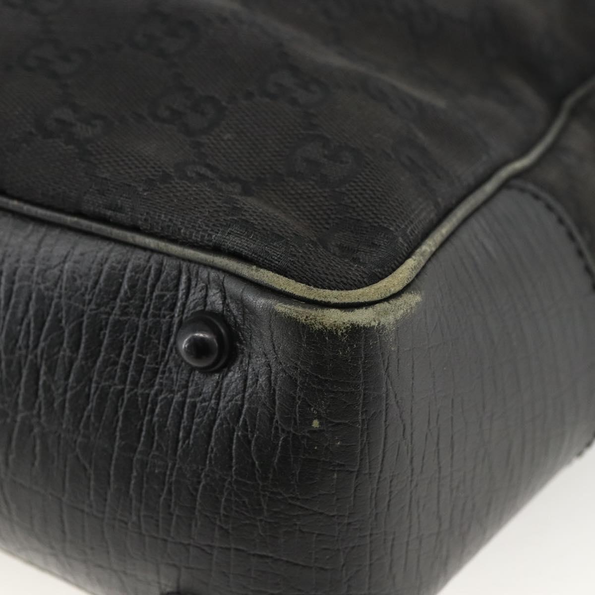 GUCCI Bamboo GG Canvas Hand Bag Black 112530 Auth LNZ427